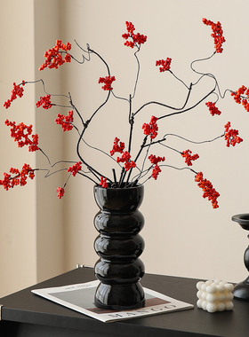 红果发财果服装店铺橱窗喜庆氛围布置装饰陶瓷花瓶摆件高级感小众