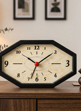 中古风时钟桌面摆件高级感小众表摆台式座钟客厅电视柜家居装饰品