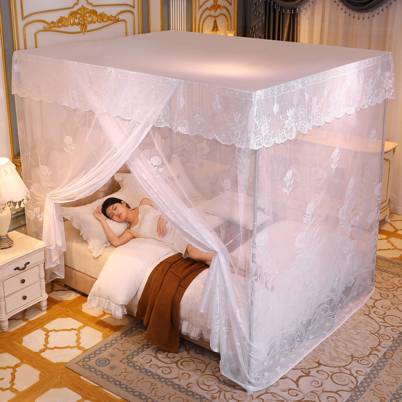 蚊帐家用2025新款卧室防尘顶不锈钢落地老式公主蚊帐单买加密加厚,淘宝优惠券,粉丝福利购,淘宝优惠卷