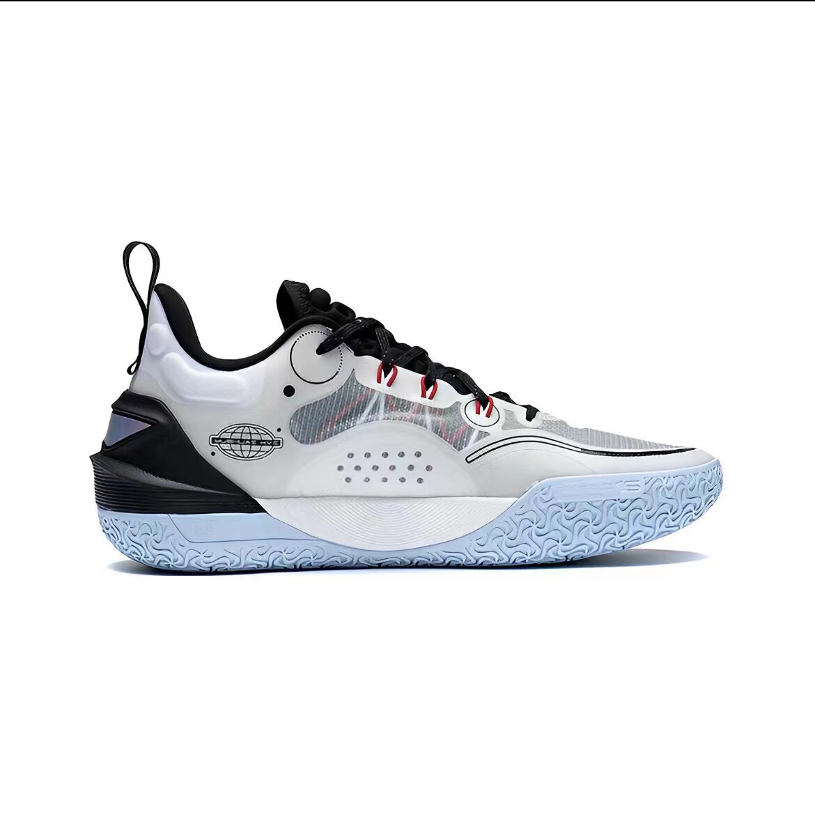 李宁驭帅16 v2减震防滑耐磨中帮篮球鞋黑白abat003-1