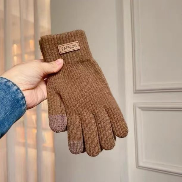 可触屏棉手套男士冬季保暖加绒加厚毛线针织骑行男女同款防寒手套,淘宝优惠券,粉丝福利购,淘宝优惠卷