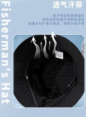 大头围速干透气防晒渔夫帽百搭