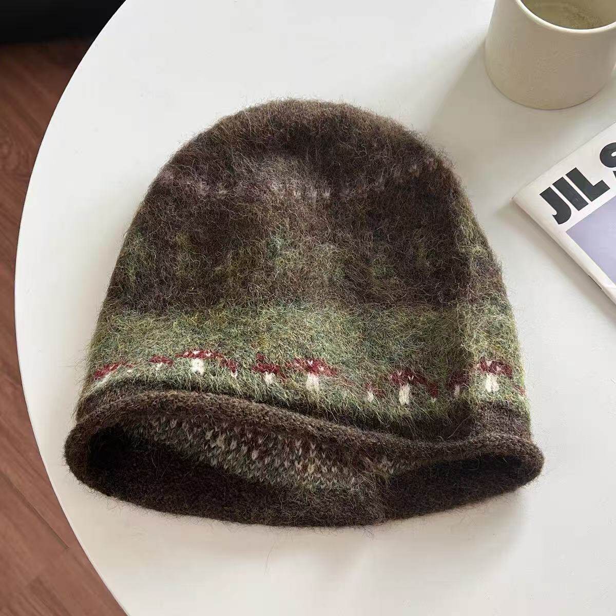 费尔岛风针织卷边堆堆帽子女2025新款冬季大头围百搭保暖护耳冷帽,淘宝优惠券,粉丝福利购,淘宝优惠卷