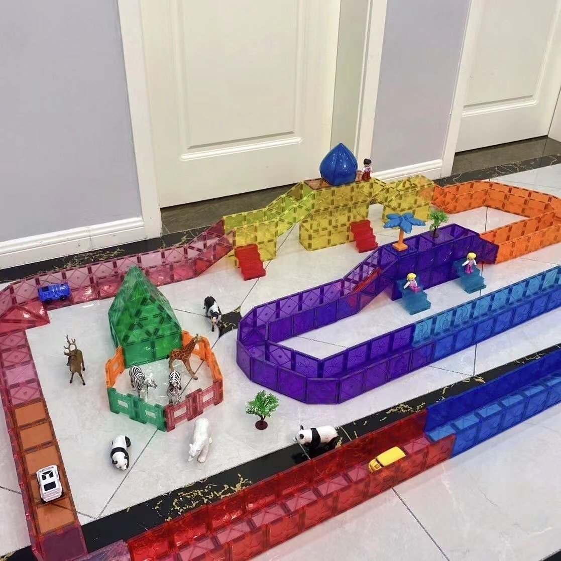 彩窗磁力片轨道车交通警车赛车吉普电动发光车轨道儿童玩具小汽车,淘宝优惠券,粉丝福利购,淘宝优惠卷