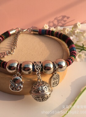 猫咪专用铃铛项圈宠物围脖编织饰品招财猫项链超响祈福狗狗长命锁