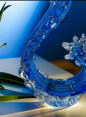 不带底座淄博非遗纯手工琉璃摆件“风生水起”“青云直上”送礼