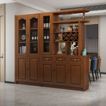 Solid Wood Xuan Guan Cabinet Wine Cabinet Double-sided Living-room Partition Cabinet Locker Modern Chinese Door Hall Cabinet Shoes Cabinet in the family screen