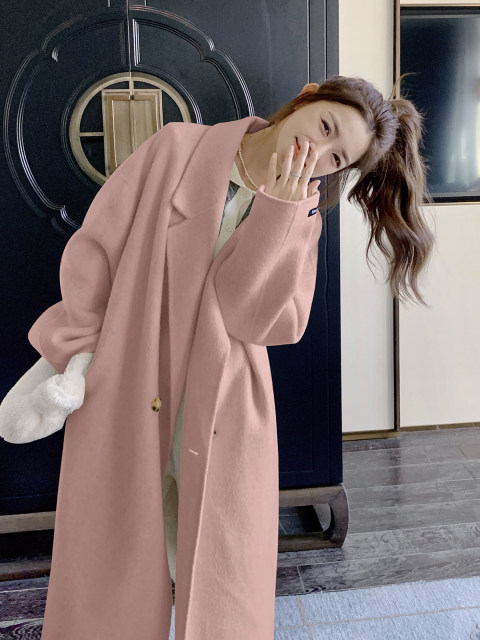 Women's off-white double-sided wool coat