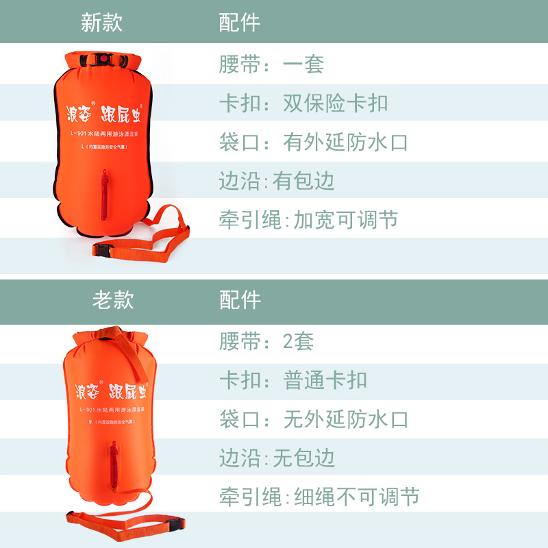 浪姿旗舰店新款L901尼龙布跟屁虫防水储物型浮漂装备户外游泳专用 - 图2