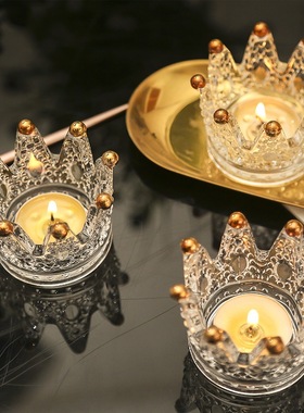 榴莲猫皇冠玻璃摆件笔架收纳