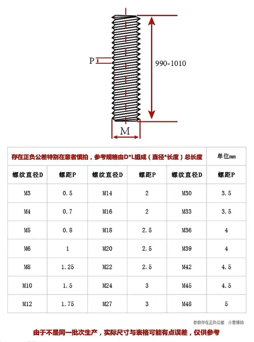 铜丝杆黄铜牙条铜全牙螺柱牙棒螺杆丝杆M2.5M3M4M5M6M10M12M14M16