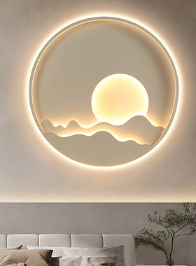 画薰轻奢客厅卧室日出灯画