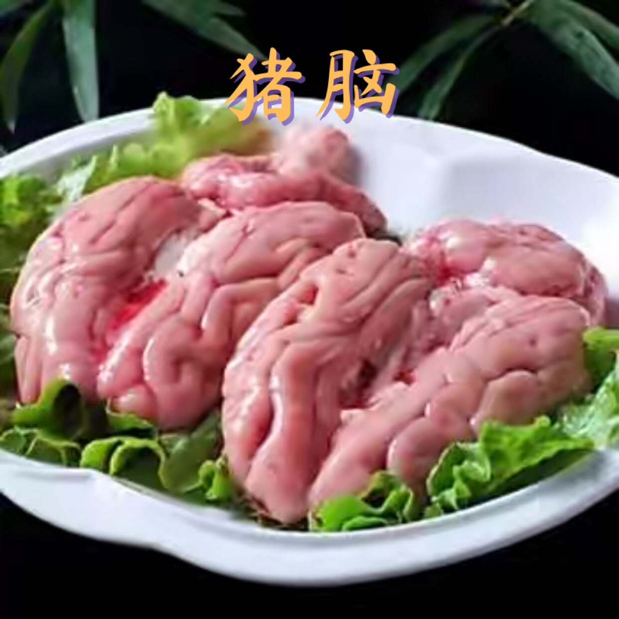 猪脑花新鲜速冻大猪脑猪脑髓左脑右脑小脑商用烧烤火锅炖汤食材_虎窝淘