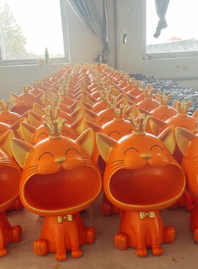 创意可爱大嘴猫轻奢树脂摆件家居客厅酒柜玄关钥匙收纳装饰品摆设