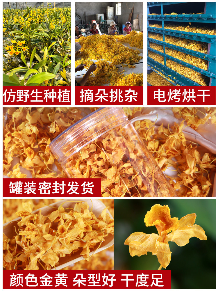 云南鼓槌石斛花干花茶正品养生茶 熊简说石斛/枫斗