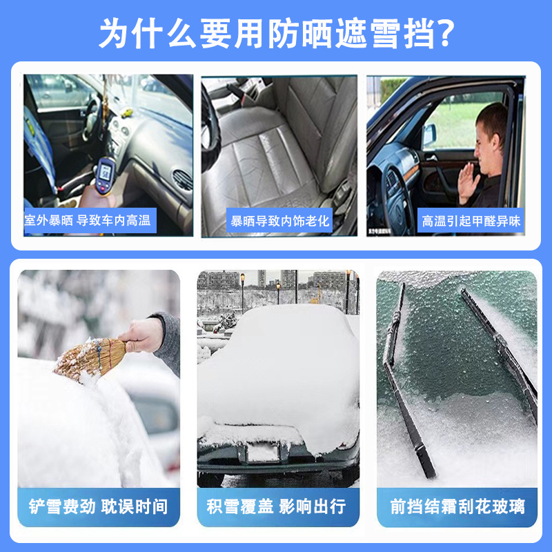 电动四轮车防晒遮雪挡前挡遮雪罩专车专用电动三轮车遮阳防霜前挡-图3