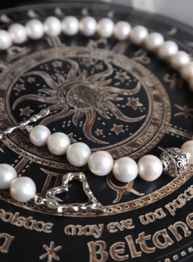 爱迪生/银河帝国 水晶奇谭原创天然淡水正圆渐变珍珠项链