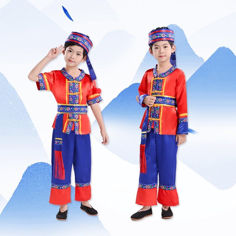 三月三儿童少数民族服装苗族舞蹈服 牧橘民族服装/舞台装