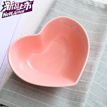 Heart-shaped Bowl Grilled Caramel Pudding Dessert Bowls Cake Mold Bowls Creativity I Ceramic Small Bowl Colorful I Lovers Bowl