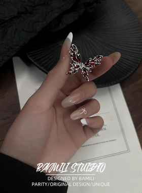 BAMILI轻奢钛钢学生党蝴蝶开口戒