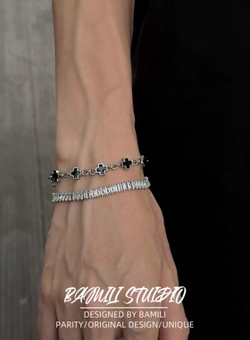 BAMILI黑白十字架高颜值学生手链