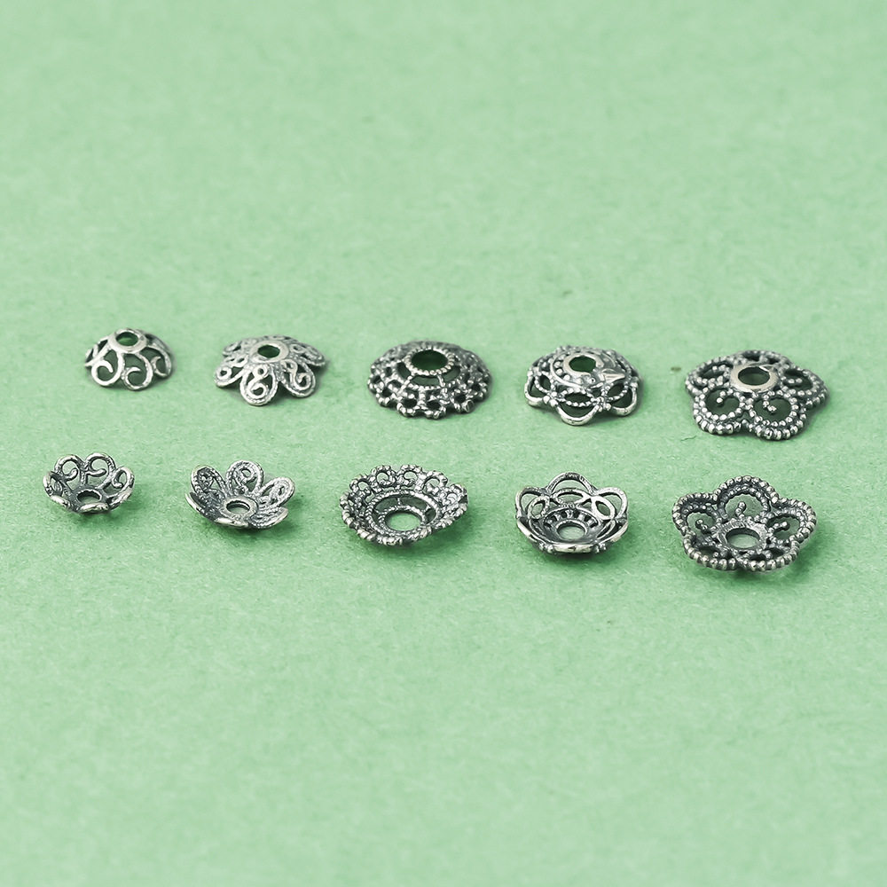 『无戒』S925纯银泰银花托垫片隔珠配件手工diy编织手链隔片材料,淘宝优惠券,粉丝福利购,淘宝优惠卷