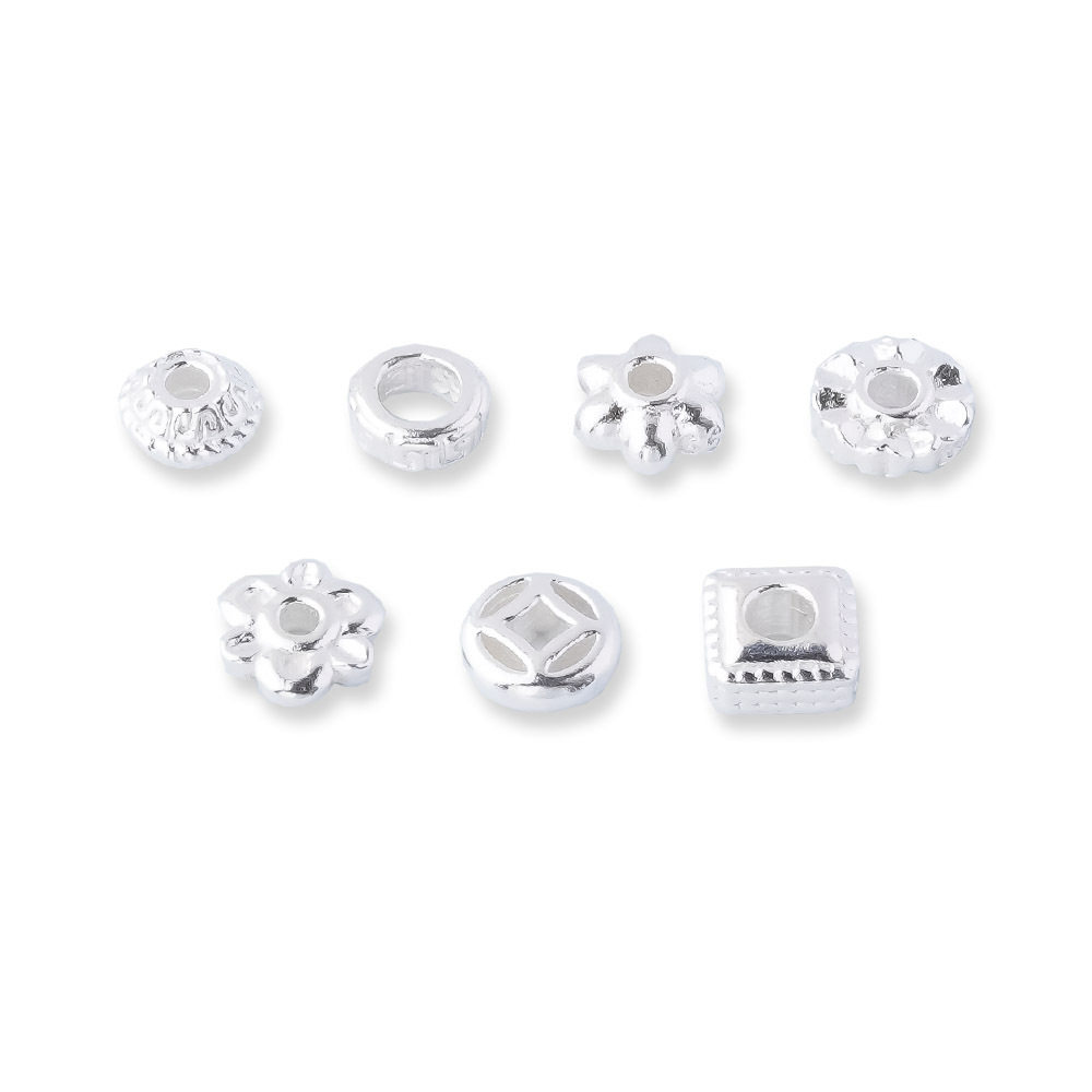 『无戒』S925纯银素银小隔片垫铜钱小花散隔银珠diy手链银饰配件,淘宝优惠券,粉丝福利购,淘宝优惠卷