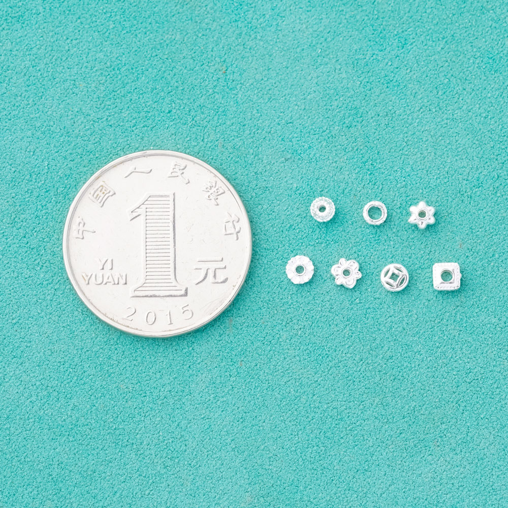 『无戒』S925纯银素银小隔片垫铜钱小花散隔银珠diy手链银饰配件,淘宝优惠券,粉丝福利购,淘宝优惠卷