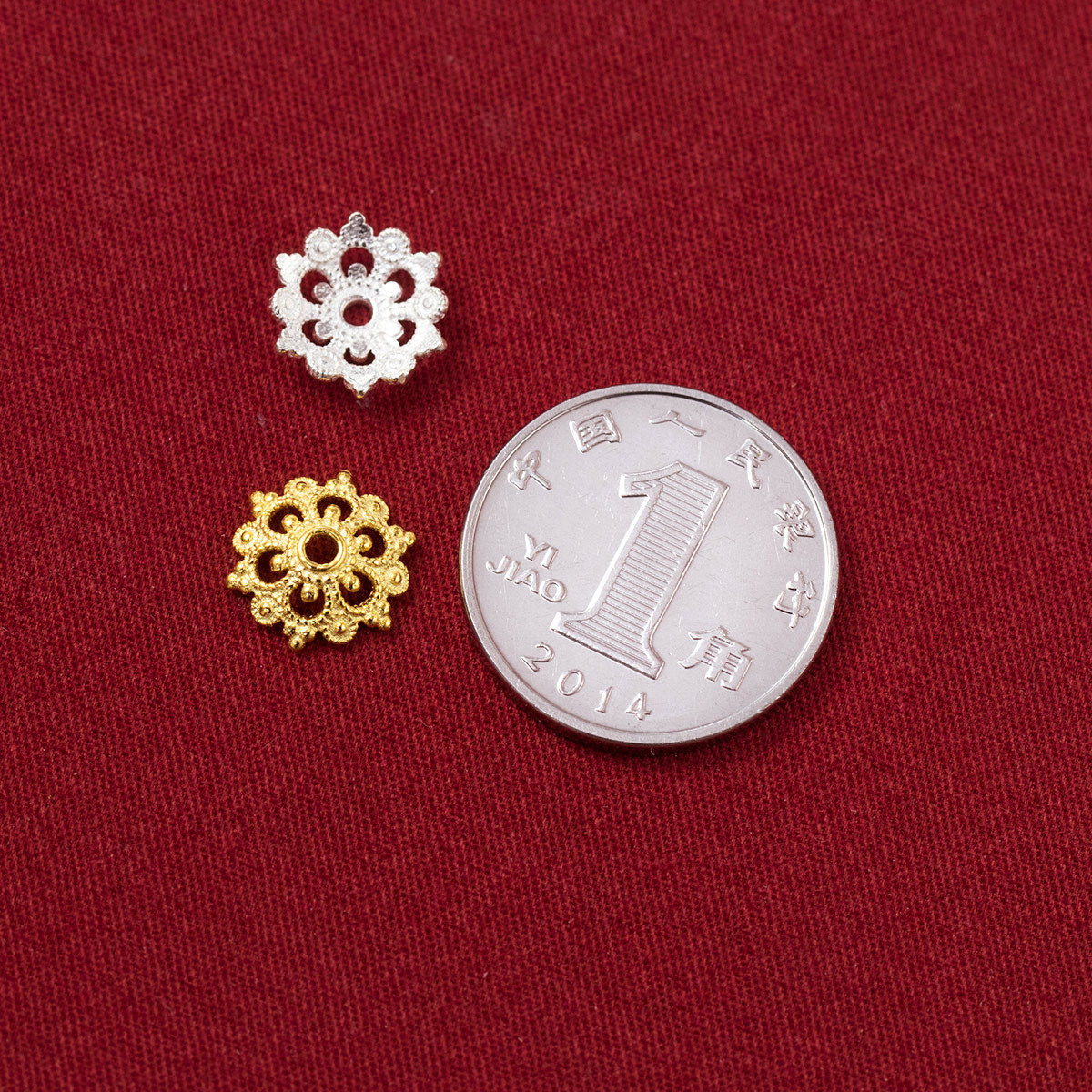 『无戒』S925纯银电镀10mm镂空花托隔珠手串散珠diy编绳材料配件,淘宝优惠券,粉丝福利购,淘宝优惠卷