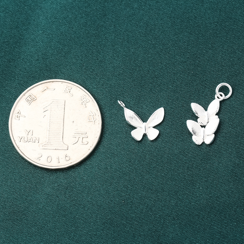 『无戒』S925纯银蝴蝶吊坠配件DIY手工串珠编绳手链项链挂件饰品 - 图0