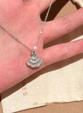 s925纯银千金感爆闪小裙子项链女