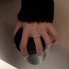 S925 sterling silver stacked old money style diamond ring for women