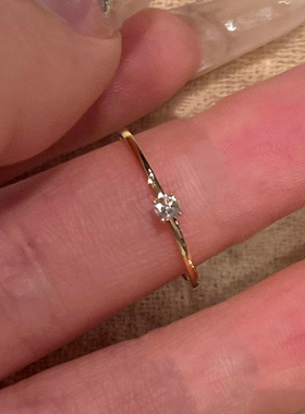 闪仿钻金戒指女小众设计轻奢新款