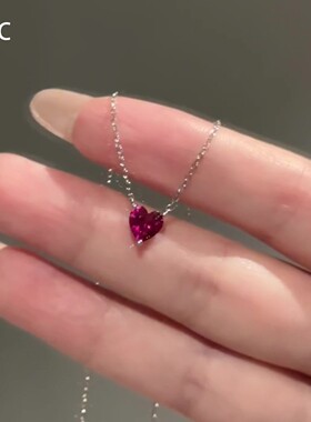 韩系红色爱心项链女款2026新款