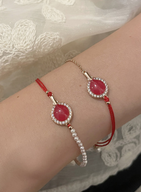 售完不补·新款乒乓球红绳手链小众设计运动首饰s925银