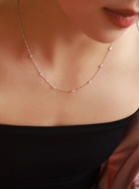 shining jewelry 素链项链女小众设计感百搭轻奢锁骨链s925银