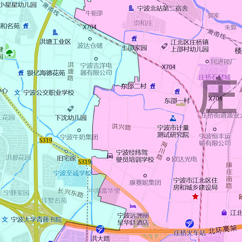 江北区地图1.1米贴图浙江省宁波市行政交通路线颜色分布高清新款_虎窝淘