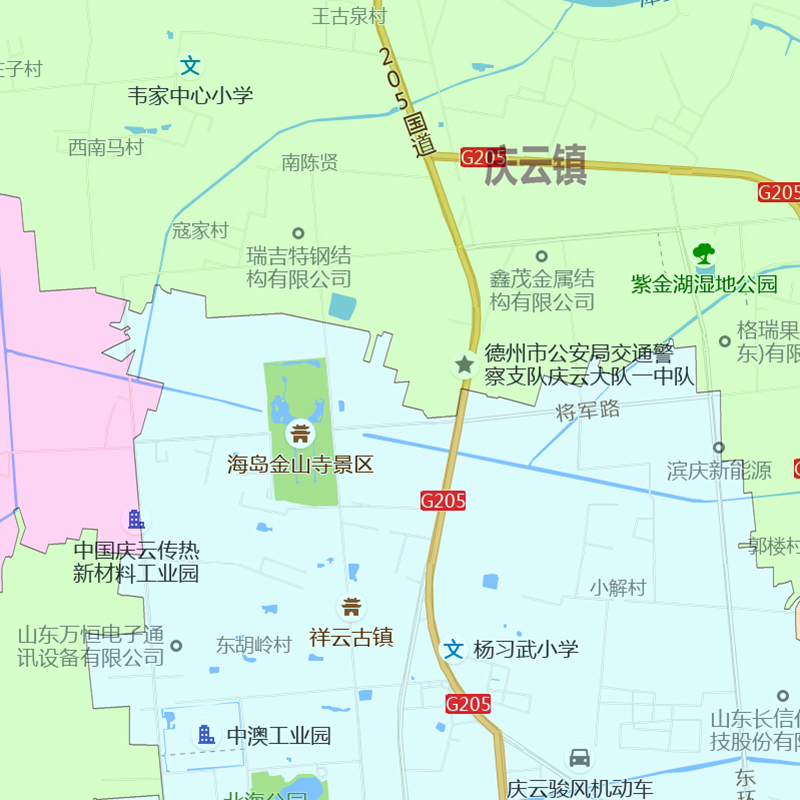 庆云县地图1.1m防水新款贴图山东省德州市交通行政区域颜色划分 - 图1