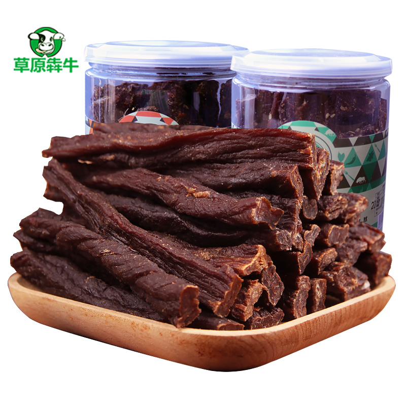 草原犇牛旗舰店风干牛肉干内蒙古风干正宗超干手撕牛肉干条 五香散装小零食特产0