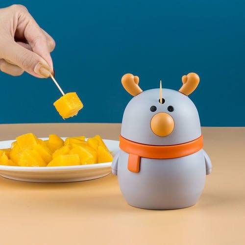 按压式牙签盒可爱麋鹿创意自动弹出创意餐厅牙签筒家用高档牙签罐 - 图0