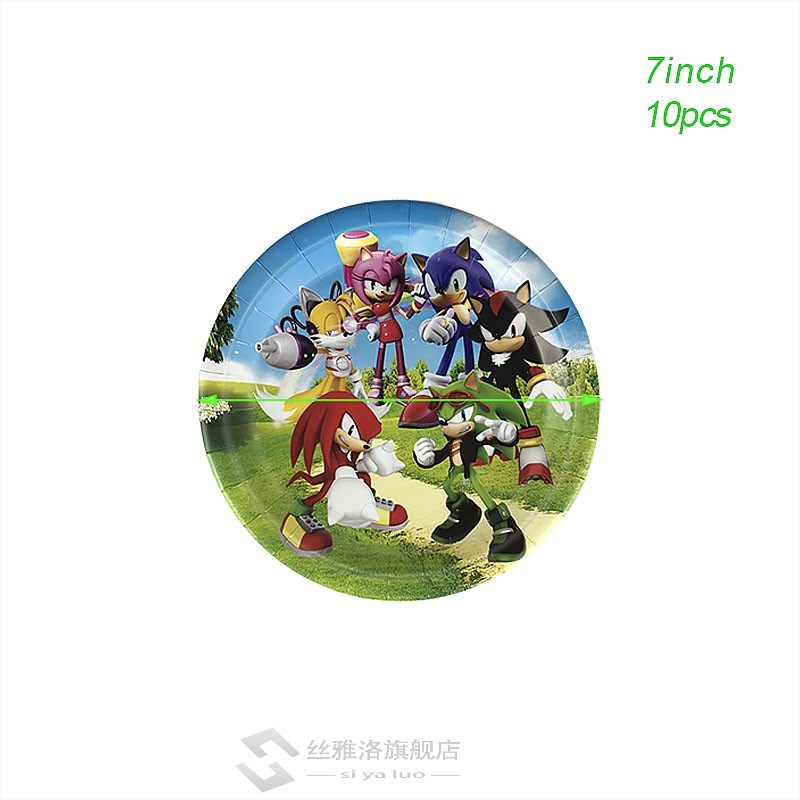 Sonic Birthday Party Decors Disposable Tableware Kit Boy oon - 图0
