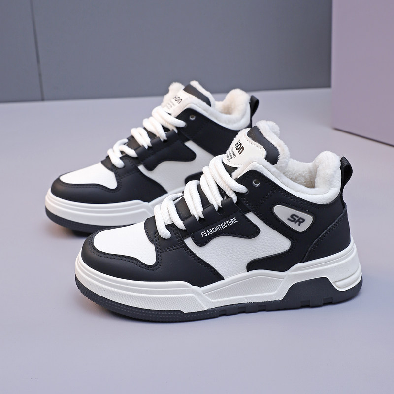 41一43大码短靴2025冬季高帮加绒黑白熊猫运动板鞋学生保暖二棉鞋,淘宝优惠券,粉丝福利购,淘宝优惠卷