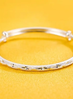 沙金饰品满天星手镯女小众轻奢高级感镀纯银手环999摆摊首饰