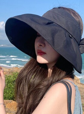 夏季黑胶遮阳防晒太阳帽子女可折