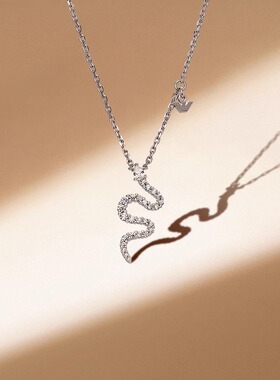 阿玛尼纯银女士红蛇项链