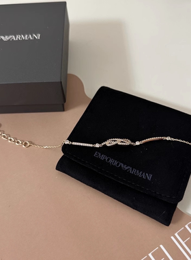 阿玛尼女士玫瑰金色项链