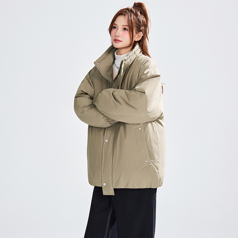 新款大口袋棉服男款冬季加厚连帽拼接撞色面包服时尚保暖棉袄 - 图1