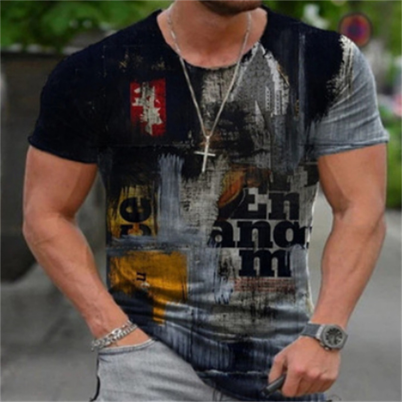 Route 66 Culture 3D Print Men's T-Shirt66号公路文化3D印花T恤 - 图2