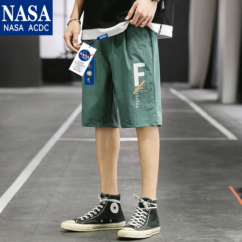 nasa联名男夏季冰丝速干沙滩裤短裤 EWJP休闲裤