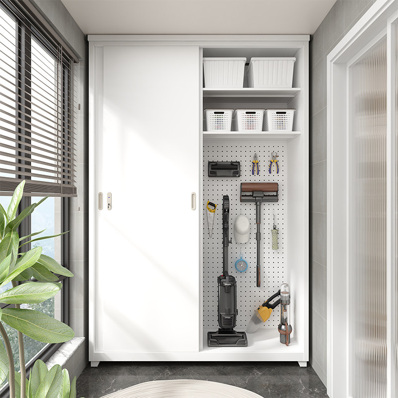 户外防晒防水储物柜推拉门大容量杂物收纳柜阳台家用带锁铁皮衣柜,淘宝优惠券,粉丝福利购,淘宝优惠卷